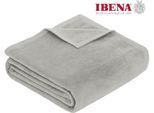 Wohndecke IBENA "Luxus", grau (hellgrau), B:150cm L:200cm, Baumwolle, Kunstfaser, Wohndecken, Wohndecke, verschiedene Größen, uni, Kuscheldecke, Premium, made in Europe