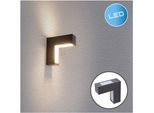 LED Außen-Wandleuchte NÄVE "Angus", grau (anthrazit), B:5cm H:15cm L:15cm, Leuchten, anthrazit/opal Up/Downlight incl. LED IP 54 neutralweißes Licht