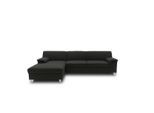 Mid.you , Schwarz , Textil , Uni , L-Form , 251x150 cm , Made in EU , Rücken echt, Armteil links, Armteil rechts , Wohnzimmer, Sofas & Couches, Wohnlandschaften, Ecksofas