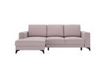 Livetastic , Rosa , Textil , Füllung: Schaumstoff , Ottomane links, L-Form , 244x156 cm , Made in EU , Liegefunktion , Wohnzimmer, Sofas & Couches, Wohnlandschaften, Ecksofas
