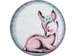Ayyildiz , Rosa , Textil , rund , Oeko-Tex® Standard 100 , für Fußbodenheizung geeignet, schmutzabweisend, für Hausstauballergiker geeignet, lichtunempfindlich, antistatisch, pflegeleicht, strapazierfähig, leicht zusammenrollbar , Teppiche & Böden, Teppiche, Kinderteppiche