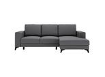Livetastic , Grau , Textil , Füllung: Schaumstoff , Ottomane rechts, L-Form , 244x156 cm , Made in EU , Liegefunktion ,