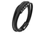 Armband ADELIA´S "Unisex Armband – Lederarmband aus Leder 23 cm", schwarz, Armbänder, Damen, 23cm, Leder, Armband, Zum Verschenken – passend für viele Anlässe