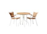 Gardenson , Weiß , Holz , Teakholz , vollmassiv , Stühle stapelbar , Gartenmöbel, Balkonmöbel, Balkonmöbel-Sets