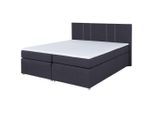 Möbelix , Dunkelgrau , Textil, Holzwerkstoff , H3 , 200x200 cm , gepolstertes Kopfteil, Federkernmatratze, Topper durchgehend , Schlafzimmer, Betten, Holzbetten, Holzbetten
