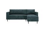 Livetastic , Petrol , Textil , Füllung: Schaumstoff , L-Form, einmalig seitenverkehrt montierbar , 223x151 cm , Made in EU ,