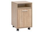Mid.you , Eichefarben , Holzwerkstoff , 1 Fächer , Büromöbel, Rollcontainer