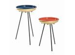 Möbelix , Blau, Rot, Schwarz, Goldfarben , Metall , rund , 66 cm , Kleinmöbel, Satztische