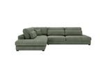 Livetastic , Grün , Textil , Füllung: Schaumstoff,Schaumstoff,Schaumstoff , Ottomane links, L-Form , 332x244 cm , Made in EU , seitenverkehrt erhältlich , Wohnzimmer, Sofas & Couches, Wohnlandschaften, Ecksofas