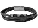 Edelstahlarmband ADELIA´S "Unisex Armband aus Edelstahl" Gr. 23, schwarz silber, Armbänder, Herren, 23, Edelstahl, Edelstahlarmband
