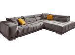 Ecksofa DIE PLANBAR "MP-IN15053 L-Form breiter Schenkel", grau, B:323cm H:73cm T:222cm, Sofas, Ecksofa, wahlweise mit Kopfteilverstellung und manueller Vorziehbank
