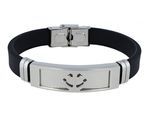 Edelstahlarmband ADELIA´S "Unisex Armband aus Edelstahl" Gr. 21, silber schwarz, Armbänder, Herren, 21, Edelstahl, Edelstahlarmband