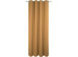 Vorhang ADAM "Uni Collection", gelb (curry), B:142cm H:145cm, Baumwolle (Bio-Baumwolle), Gardinen, Vorhang, Blickdichter aus 100% Bio-Baumwolle