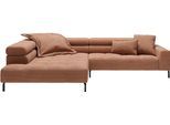 Ecksofa HOME AFFAIRE "Claya, 311 cm breit, L-Form, inkl. Kopfteilverstellung", braun (rusty), B:311cm H:71cm T:219cm, 88% Polyester, 12% Polyacryl, Sofas, Ecksofa, ohne elektrischen Sitzvorzug