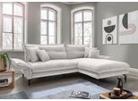 Ecksofa HOME AFFAIRE "Lazio modern und bequem, schmale Armlehnen, tolle Detailverarbeitung", weiß, B:255cm H:94cm T:180cm, Sofas, Ecksofa, Armlehnen verstellbar
