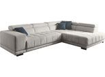 Ecksofa DIE PLANBAR "MP-IN15053 L-Form breiter Schenkel", grau, B:323cm H:73cm T:222cm, 100% Polyester, Sofas, Ecksofa, wahlweise mit Kopfteilverstellung und manueller Vorziehbank