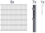 Doppelstabmattenzaun ALBERTS "Grundset", grau (anthrazit), H:100cm, Stahl, Zaunelemente, Doppelstabmattenzaun, Höhe: 80-200 cm, Gesamtlänge: 4-30 m, zum Einbetonieren