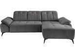 Ecksofa HOME AFFAIRE "Lazio modern und bequem, schmale Armlehnen, tolle Detailverarbeitung", grau (grau, braun), B:280cm, 100% Polyester, Sofas, Ecksofa