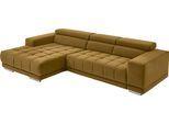 Ecksofa DIE PLANBAR "MP-IN15053 L-Form extra breiter Schenkel", gelb (curry), B:329cm H:73cm T:190cm, 100% Polyester, Sofas, Ecksofa, wahlweise mit Kopfteilverstellung und manueller Vorziehbank
