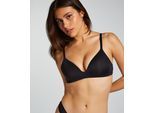 Bügelloser BH HUNKEMÖLLER "Vorgeformter BH ohne Bügel Mona", Damen, Gr. 75B, Cup B, schwarz, 60% Polyamid, 24% Polyester, 16% Elasthan, BHs
