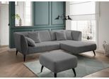Ecksofa HOME AFFAIRE "Lazio modern und bequem, schmale Armlehnen, tolle Detailverarbeitung", grau (anthrazit), B:264cm H:80cm T:160cm, 100% Polyester, Sofas, Ecksofa, Holzfußfarbe wählbar, inkl. 4x Zierkissen