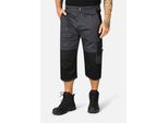 Arbeitsshorts HERO BY JOHN MEDOOX "TACOMA Workwear 3/4-Hose", Herren, Gr. 46, grau (anthra, schwarz), Sweatware, 65% Polyester, 35% Baumwolle, gerade kurz, Hosen, Arbeits-3/4-Cargohose in Funktionsqualität für Herren