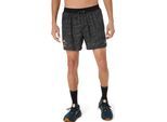 Laufshorts ASICS "FUJITRAIL ALL OVER PRINT 5IN SHORT", Herren, Gr. L, N-Gr, schwarz (performance schwarz), Obermaterial: 100% Polyester, Hosen