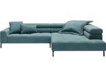 Ecksofa HOME AFFAIRE "Claya, 311 cm breit, L-Form, inkl. Kopfteilverstellung", blau (petrol), B:311cm H:71cm T:219cm, 88% Polyester, 12% Polyacryl, Sofas, Ecksofa, mit elektrischem Sitzvorzug im Hauptelement