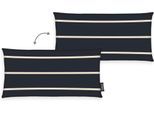 Kissenhülle SOCCX "Coastal Stripes", marine, B:40cm H:1cm L:80cm, Renforcé, Obermaterial: 100% Baumwolle, Kissenbezüge, Kissenhülle, gewebtes Label