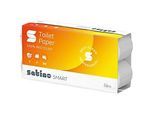 Satino Toilettenpapier Smart, 3-lagig, mit Prägung, L 27,5 m x B 94 mm, Recycling-Papier, hochweiss, 8 x 250 Blatt