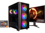 CAPTIVA Gaming-PC-Komplettsystem "Advanced Gaming R94-916 TFT Bundle", Energieeffizienz: F, schwarz, Microsoft Windows 11 Home (64 Bit), 32 GB RAM 2.000 GB SSD, Computer_Komplettsysteme, Gaming-PC-Komplettsystem