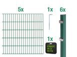 Doppelstabmattenzaun ALBERTS "Grundset", grün, H:80cm, Stahl, Zaunelemente, Doppelstabmattenzaun, Höhe: 80-200 cm, Gesamtlänge: 4-30 m, zum Einbetonieren