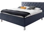Polsterbett MEISE.MÖBEL "San Remo", blau (taubenblau), B:170cm L:215cm, Betten, Polsterbett, mit Bettkasten