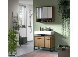 Badezimmer Bagno 2-tlg. Eiche Artisan/Schwarz