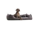 Tierlando PLUTO SOFT - Orthopädisches Hundebett aus samtweichem Velours schwarz/ graphit 1,1 m, 25 cm, 90 cm