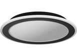 EGLO Deckenleuchte "Macchoni Deckenlampe, Kristall Deckenleuchte mit Fernbedienung, Lampe", schwarz-weiß (schwarz), 1, Ø 38cm H: 5cm, 1 Stk., Leuchten, Wand-/Deckenleuchte - H5 x Ø38 cm - schwarz, weiß - 20W inkl., Deckenleuchte