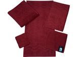 Seiftuch ROSS "Cashmere feeling", rot (vino), B:30cm L:30cm, Frottier, Baumwolle, Handtücher, mit Wellen-Bordüre