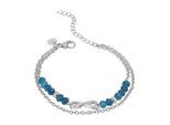 Armband TOM TAILOR "Schmuck Geschenk Edelstahl Infinity Unendlichkeitsschleife", edelstahlfarben, blau, blau, Armbänder, Damen, 20cm, Edelstahl, Armband, mit Glassteine