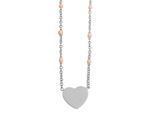 Kette mit Anhänger ADELIA´S "Damen Edelstahl Halskette mit Anhänger Herz", silber (silberfarben, rosa), Halsketten, Damen, unbekannt, Edelstahl