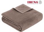 Wohndecke IBENA "Luxus", braun (espresso), B:180cm L:220cm, Baumwolle, Kunstfaser, Wohndecken, Wohndecke, verschiedene Größen, uni, Kuscheldecke, Premium, made in Europe