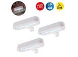 LED Solarleuchte NÄVE "Garden Light", weiß, B:11,1cm H:5,4cm L:20cm, Leuchten, 3er Set Dachrinnenleuchte weiß inkl. Halterung, Schiebeschalter, IP44