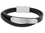 Armband ADELIA´S "Damen Armband aus Leder 21,5 cm", schwarz, Armbänder, Damen, 22cm, Leder, Armband, Schöne Geschenkidee zum Muttertag