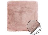 Stuhlkissen LUXOR LIVING "Sitzauflage Novara, Kunstfell", rosa (rosa, felloptik unifarben), B:40cm H:3cm L:40cm, Polyester, Dekokissen_Sitzkissen_Kissenhüllen, Stuhlkissen, ungepolstert, sehr weich, rund & eckig, auch als 4er Set, waschbar