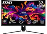 MSI Curved-Gaming-OLED-Monitor "MPG 321CURX QD-OLED", Energieeffizienz: G (A-G), schwarz, Monitore