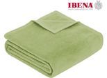 Wohndecke IBENA "Luxus", grün, B:150cm L:200cm, Baumwolle, Kunstfaser, Wohndecken, Wohndecke, verschiedene Größen, uni, Kuscheldecke, Premium, made in Europe