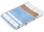Duschtuch GÖZZE "Berlin Streifen", blau (bleu, bahama, beige), B:70cm L:140cm, Frottier, Obermaterial: 100% Baumwolle, Handtücher, Duschtuch