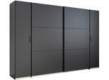 Schwebetürenschrank RAUCH "Kleiderschrank Drehtürenschrank Schrank Garderobe KRONACH", grau (graumetallic, griffleisten graumetallic), B:311cm H:210cm T:59cm, Holzwerkstoff, Schränke, Schwebetürenschrank, mit Dreh- und Schwebetüren und vielen Einlegeböden MADE IN GERMANY