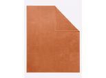Wohndecke IBENA Gr. 3, orange (terra), B:100cm L:150cm, 58% Baumwolle, 35% Polyacryl, 7% Polyester, Wohndecken, Wohndecke