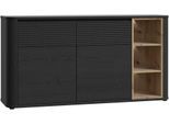 Sideboard FORTE, schwarz (cabazone eiche, artisan eiche), B:160cm H:83,1cm T:41,3cm, Holzwerkstoff, Sideboards, Sideboard, B/H/T 160/83,1/41,3 cm, Stauraum, MDF Front