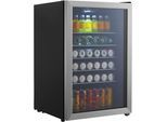 HANSEATIC Getränkekühlschrank "HBC115ECBH", Energieeffizienz: E, silber (schwarz), B:54cm H:84,5cm T:55cm, Kühlschränke, inkl. 3 Jahre Herstellergarantie, Getränkekühlschrank